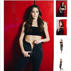 NWT Revice Ying Yang Crops in Black